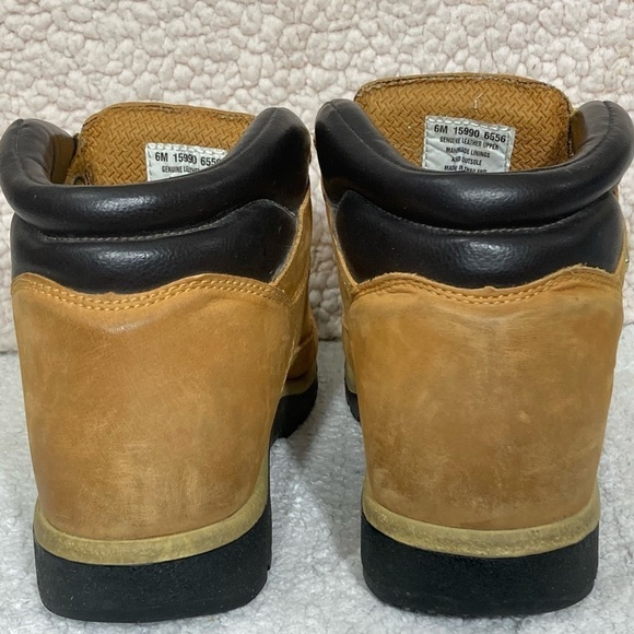 TIMBERLAND Youth 15990 Wheat Nubuck Field Mid Tie Euro Hiker Boots - Sz US 6 - Picture 4 of 12